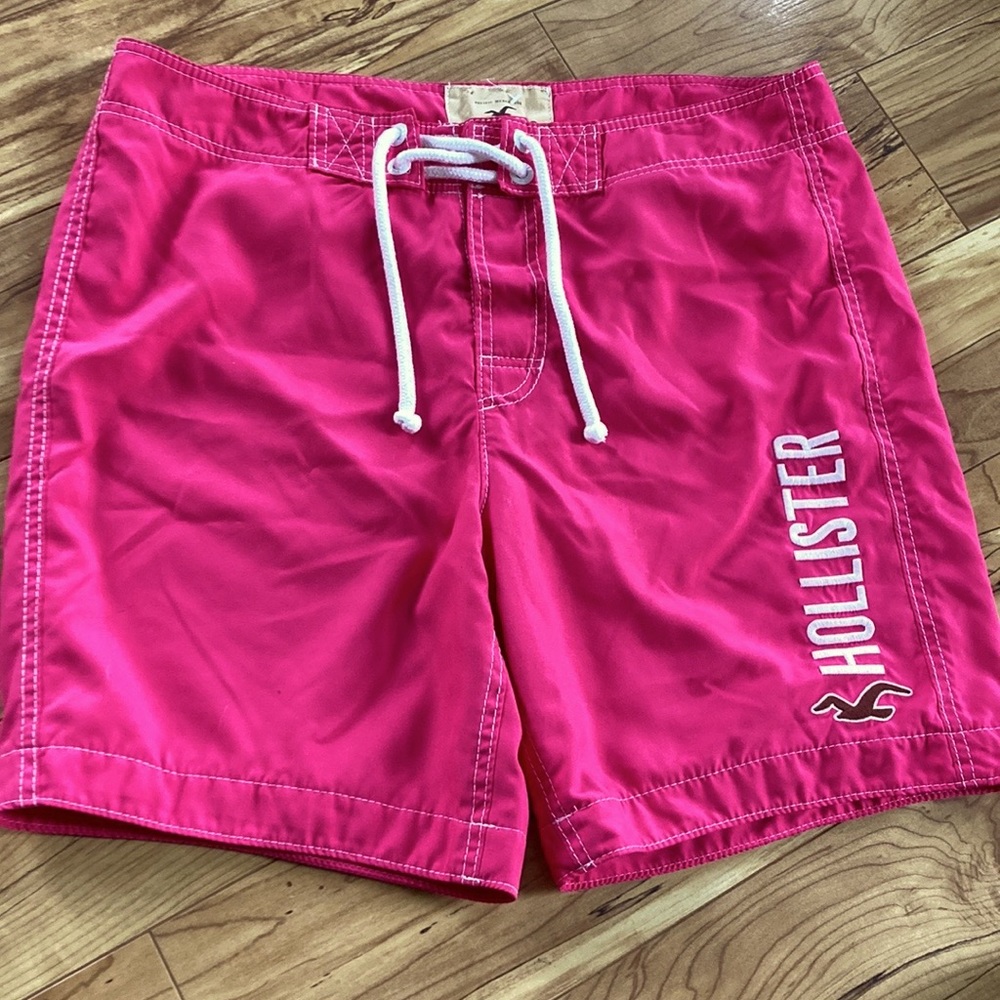 Hollister swim trunks size mens XL bright pink